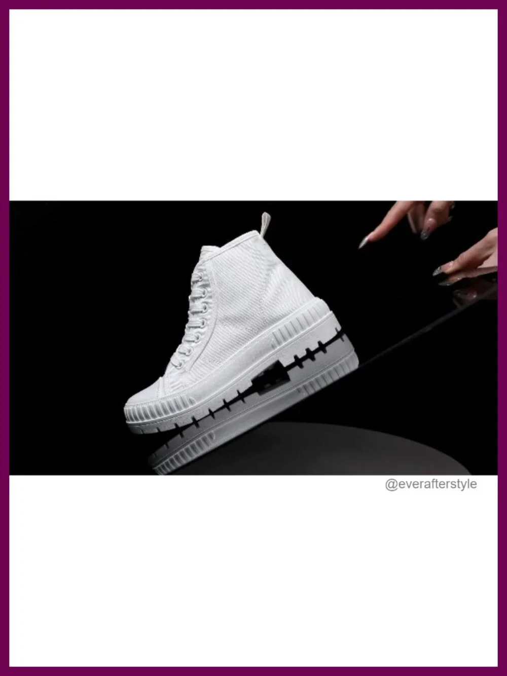 Women's High Top Platform Canvas Sneakers Non-Slip 1.77 Inch Breathable